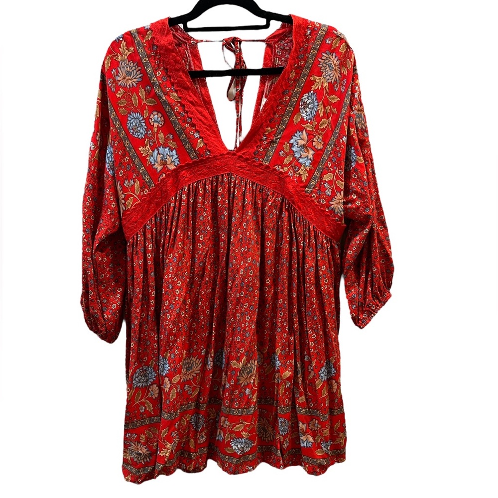 In Loom Boho Lace Long-Sleeve Mini Dress Size L - NWOT